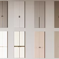 Modern Minimalist Wardrobe Doors With Various Colors And Different Handle Designs 3d model
