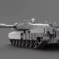 Powerful Military Tank Design With Heavy Armor Long Barrel And Tracked Wheels Structure