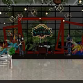 Interactive Area With Live Band Performance At Tulum Festival Greenery Decor And Lighting