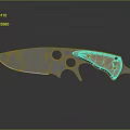 Stainless Steel Tactical Knife With Textured Wooden Handle And Circular Blade Cutouts