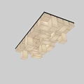 Modern Geometric Chandelier with Cube Shaped Modules in Beige Tone for Interior Spaces