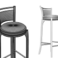 Modern Bar Stools With Wooden Frame Black Seat And Ergonomic Backrest Design