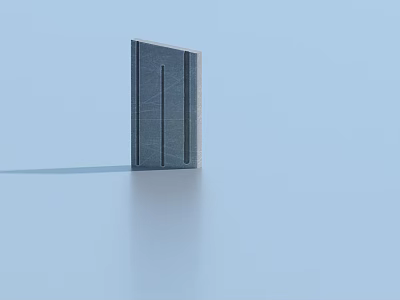 Gray Rectangular Tactical Weapon With Vertical Lines On Blue Background 3d model