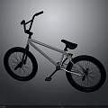 Sleek BMX Bicycle With Silver Frame Black Wheels And High Handlebar