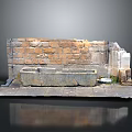 Ancient Architectural Building Structure with Brick Wall and Stone Trough Details