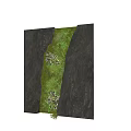 Indoor Natural Green Plant Wall Design With Rock Accents And Lush Foliage Decoration
