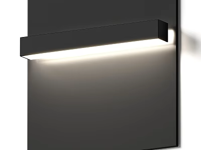 Sleek Modern Black Metal Wall Lamp With Soft LED Lighting Design 3d model