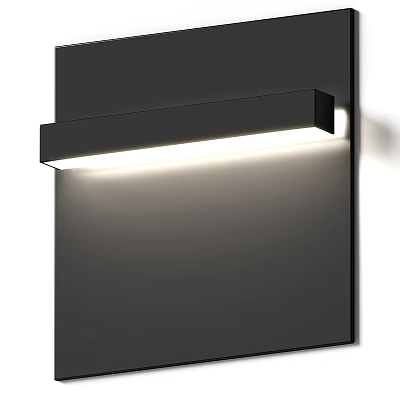 Sleek Modern Black Metal Wall Lamp With Soft LED Lighting Design 3d model
