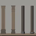 Classical and Modern Decorative Columns With Carved Details And Base Designs 3d model