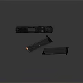 Black Tactical Pistol With Two Magazines And Bullets On Gray Background 3d model