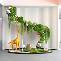 Indoor landscape landscaping plant art installation 3d model