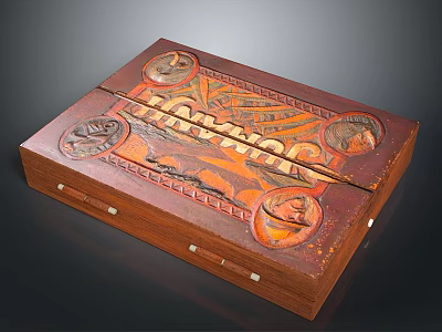Vintage Handcrafted Wooden Storage Box With Carved Patterns And Intricate Details 3d model