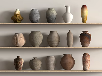 Chinese Jar Chinese Clay Jar Clay Jar Clay Jar Tar Utensils Ornaments 3d model