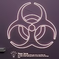 Stylish Biohazard Symbol Shaped Neon Lamp for Modern Decorative Wall Lighting