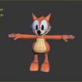 Orange Cartoon Fox Character With Big Eyes And Outstretched Arms