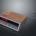Vintage Digital Clock With Wooden Panel Digital Display Showing 1200 Time And Control Buttons