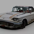 Vintage Rusted Classic Car Exterior With Convertible Top And Aged Details
