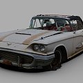 Old convertible coupe 3d model