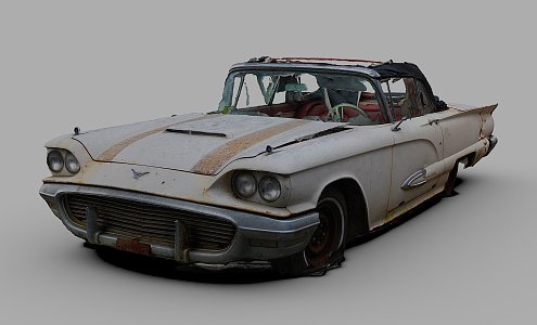 Old convertible coupe 3d model