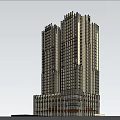Modern High Rise Apartment Building With Glass Windows Stone Facade And Podium Base Design