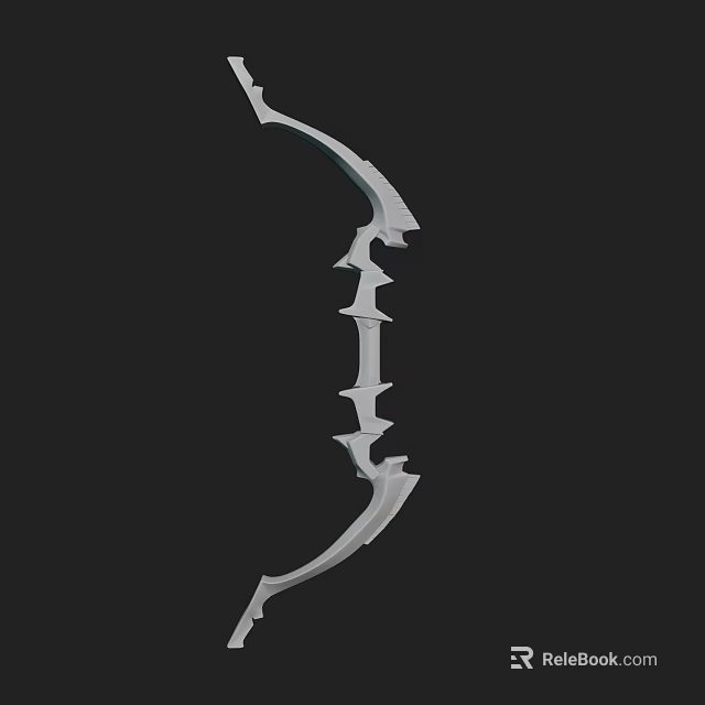 White Decorative Bow With Intricate Protruding Details On Black Background 3d model 