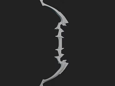 White Decorative Bow With Intricate Protruding Details On Black Background 3d model