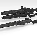 Futuristic Tactical Weapons With Black Mechanical Design Advanced Scopes And Modern Military Tech
