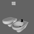 Modern Wall Mounted Ceramic Toilet With Bidet And Flush Plate Design