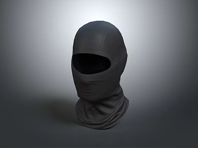 Gray Fabric Balaclava as Daily Life Product with Full Head Coverage for Warmth Protection 3d model