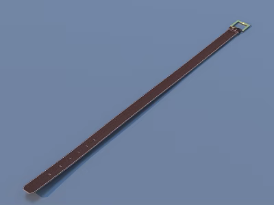 Brown Leather Belt With Metal Buckle For Daily Household Use 3d model