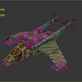 Camouflage Military Aircraft With Red Tail Twin Engines And Futuristic Mechanical Details