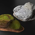Stone And Wood Natural Elements With Rustic Surface Textures And Organic Design 3d model