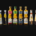 Assorted Condiment Bottles With Different Brands And Designs For Kitchen