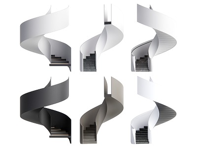 modern revolving staircase model