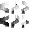 modern revolving staircase 3d model