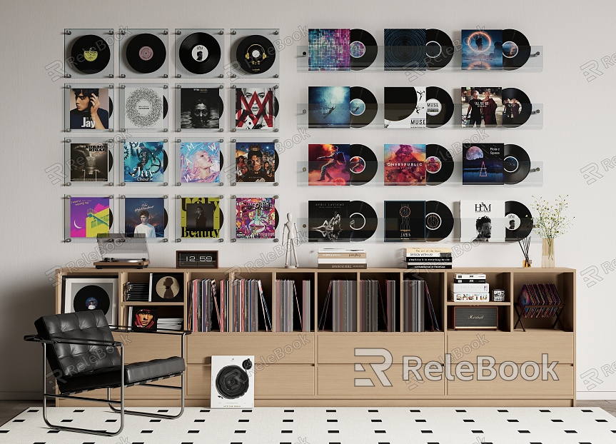 Modern Record Bookcase Record Ornaments Vinyl Disc Audio Wall Decoration Pendant model