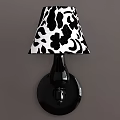 Stylish Wall Lamp With Black and White Leopard Print Lampshade and Black Body