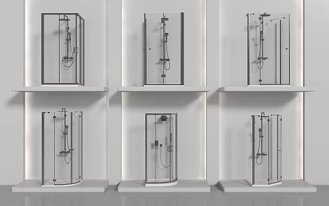 Modern Bathroom Cabinet Shower Door Shower Room 3d model