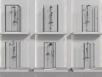 Modern Bathroom Cabinet Shower Door Shower Room 3d model