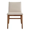 Contemporary Single Chair With White Padded Seat And Solid Wooden Frame
