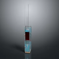 Blue Tower Structure With Vertical Design Multiple Antennas And Red Section