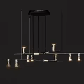 Contemporary Modern Chandelier With Linear Geometric Design And LED Light Fixtures