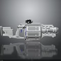 Modern White Tactical Weapon With Scope And Modular Structure Design 3d model