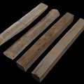 Natural Wood And Stone Planks For Rustic Interior Design Projects 3d model