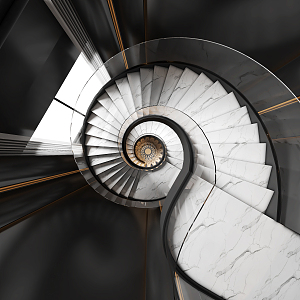 modern revolving staircase 3d model