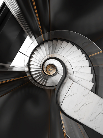 modern revolving staircase 3d model