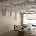 New partition gauze curtain partition exhibition hall ceiling 3d model