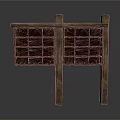 Simple Architectural Wooden Double Layer Storage Shelf Design With Dark Brown Structure