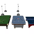Different Types of Indoor Sports Equipment Including Billiard and Ping Pong Tables