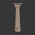 Classical Architectural Column With Fluted Shaft Ornate Capital And Decorative Base